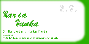 maria hunka business card